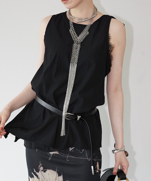 chuclla（チュクラ）の「バックカットアウトノースリトップス chw26s309（Tシャツ/カットソー・レディース・アイボリー/ブラック・FREE）」の12枚目の写真