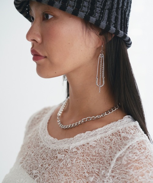 SOEMIN(ソミン)の「Lace s/s Tops/レース半袖トップス(Tシャツ/カットソー・レディース・チャコールグレー/ブラック/ホワイト・FREE)」の8枚目の写真