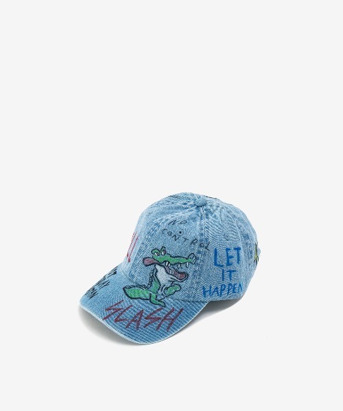ROYAL FLASH(ロイヤルフラッシュ)の「guernika/ゲルニカ/HAND PAINTED CAP(キャップ・メンズ・インディゴブルー/ベージュ/スミクロ/ホワイト/カーキ/ブラック/イエロー・FREE)」の6枚目の写真