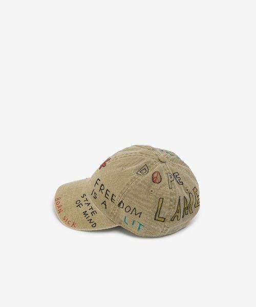 ROYAL FLASH(ロイヤルフラッシュ)の「guernika/ゲルニカ/HAND PAINTED CAP(キャップ・メンズ・インディゴブルー/ベージュ/スミクロ/ホワイト/カーキ/ブラック/イエロー・FREE)」の11枚目の写真
