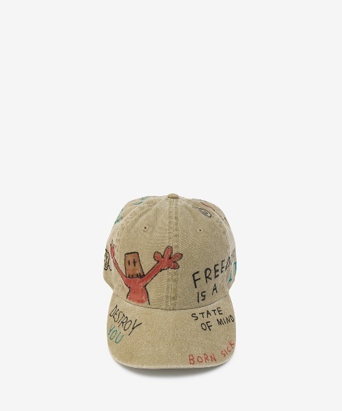 ROYAL FLASH(ロイヤルフラッシュ)の「guernika/ゲルニカ/HAND PAINTED CAP(キャップ・メンズ・インディゴブルー/ベージュ/スミクロ/ホワイト/カーキ/ブラック/イエロー・FREE)」の8枚目の写真