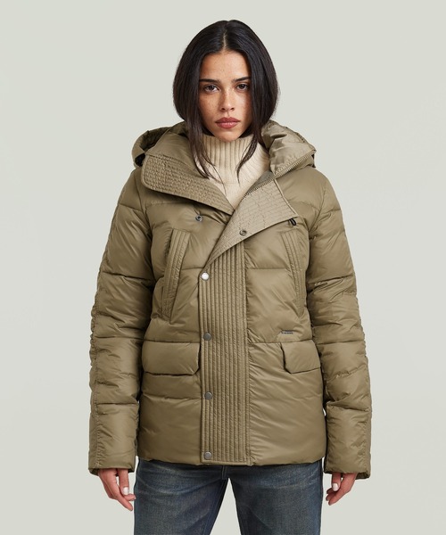 G-STAR(ジースター)の「Element Short Jacket/フーデッド中綿ブルゾン/ジャケット(ダウンジャケット/コート・レディース・ホワイト系その他/ベージュ系その他・SMALL/MEDIUM/X-SMALL)」の1枚目の写真