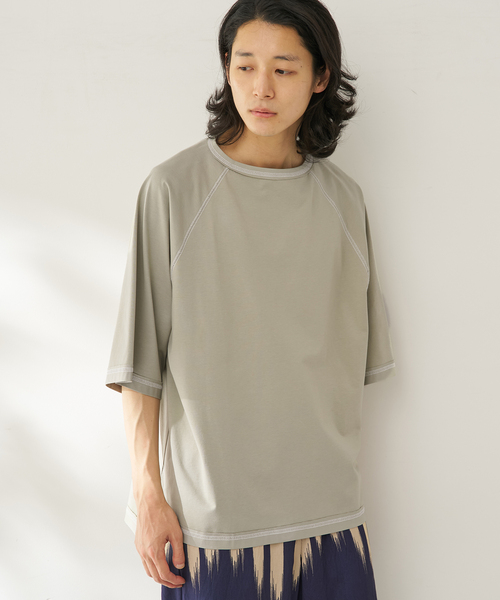 B.C STOCK（ベーセーストック）の「raglan Tシャツ（Tシャツ/カットソー・メンズ・チャコールグレー/グリーン・FREE）」の2枚目の写真