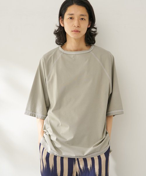 B.C STOCK（ベーセーストック）の「raglan Tシャツ（Tシャツ/カットソー・メンズ・チャコールグレー/グリーン・FREE）」の9枚目の写真