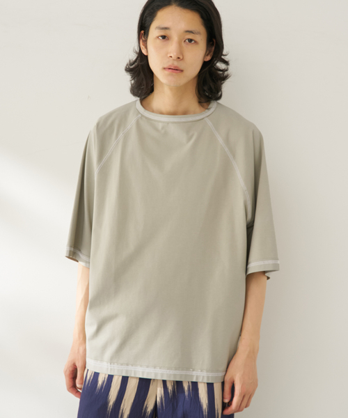 B.C STOCK（ベーセーストック）の「raglan Tシャツ（Tシャツ/カットソー・メンズ・チャコールグレー/グリーン・FREE）」の10枚目の写真