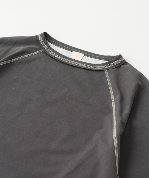 B.C STOCK（ベーセーストック）の「raglan Tシャツ（Tシャツ/カットソー・メンズ・チャコールグレー/グリーン・FREE）」の14枚目の写真