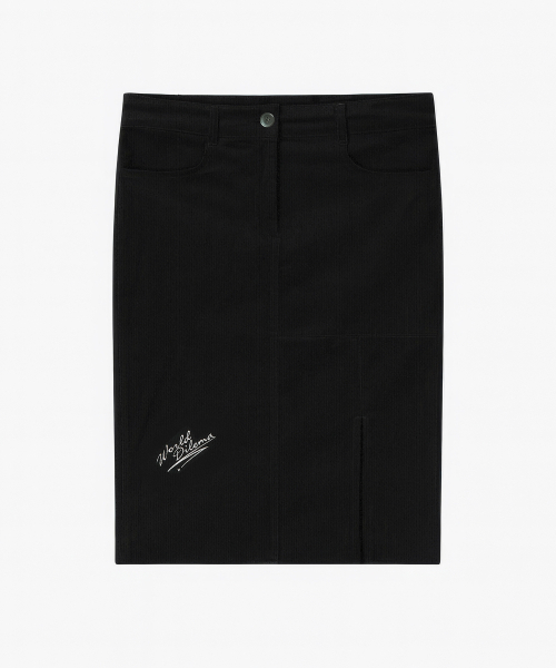 WORLDDILEMA（ワールドジレンマ）の「SLIT CORDUROY PENCIL SKIRTS (BLACK)（スカート・レディース・ブラック・44）」の4枚目の写真