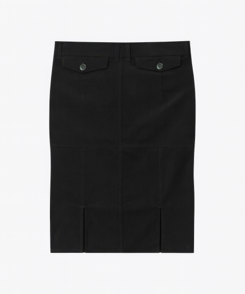 WORLDDILEMA（ワールドジレンマ）の「SLIT CORDUROY PENCIL SKIRTS (BLACK)（スカート・レディース・ブラック・44）」の2枚目の写真
