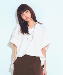 リブ イン コンフォート はまじとコラボ 大人にちょうどいい 衿つき麻混Tブラウス
