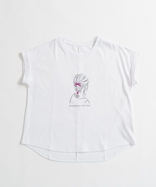 STRAWBERRY-FIELDS(ストロベリーフィールズ)の「超長綿スムースTシャツ(Tシャツ/カットソー・レディース・ホワイト系1/ホワイト系2/ホワイト系3・2)」の3枚目の写真