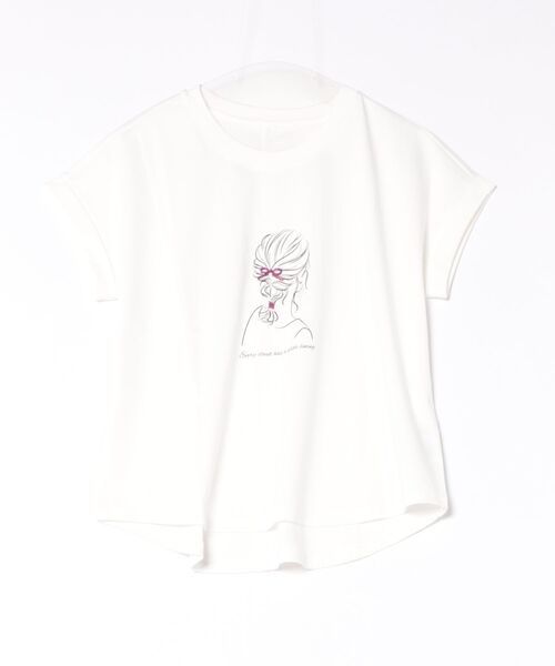 STRAWBERRY-FIELDS(ストロベリーフィールズ)の「超長綿スムースTシャツ(Tシャツ/カットソー・レディース・ホワイト系1/ホワイト系2/ホワイト系3・2)」の11枚目の写真