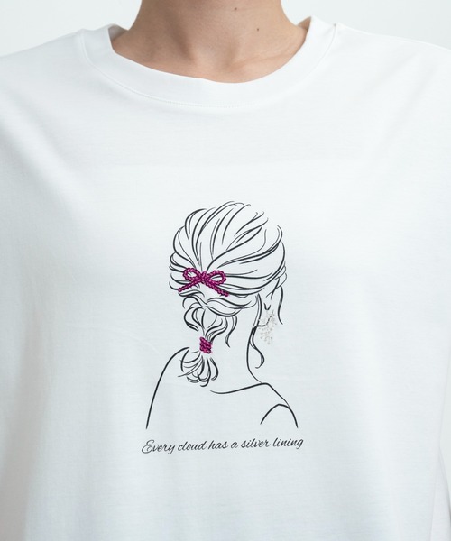 STRAWBERRY-FIELDS(ストロベリーフィールズ)の「超長綿スムースTシャツ(Tシャツ/カットソー・レディース・ホワイト系1/ホワイト系2/ホワイト系3・2)」の14枚目の写真