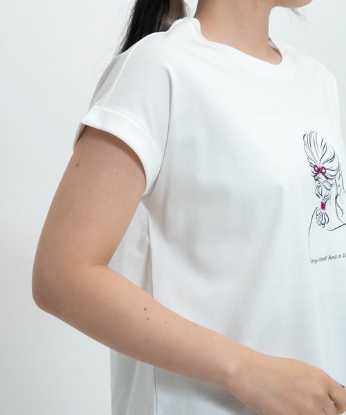 STRAWBERRY-FIELDS(ストロベリーフィールズ)の「超長綿スムースTシャツ(Tシャツ/カットソー・レディース・ホワイト系1/ホワイト系2/ホワイト系3・2)」の13枚目の写真