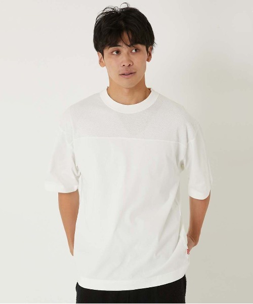 HOLLYWOOD RANCH MARKET(ハリウッドランチマーケット)の「バウンサーメッシュフットボールTEE(Tシャツ/カットソー・メンズ・ホワイト/チャコール・S/M/L)」の3枚目の写真