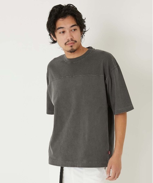 HOLLYWOOD RANCH MARKET(ハリウッドランチマーケット)の「バウンサーメッシュフットボールTEE(Tシャツ/カットソー・メンズ・ホワイト/チャコール・S/M/L)」の5枚目の写真