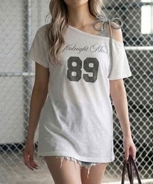 アンサンブル風ナンバリングワンショルダーTシャツ