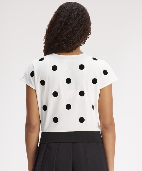 FRED PERRY（フレッドペリー）の「Amy Winehouse Flocked Polka Dot Top／エイミー・ワインハウス フロックポルカドットトップス（Tシャツ/カットソー・レディース・ホワイト/ブラック・10）」の12枚目の写真