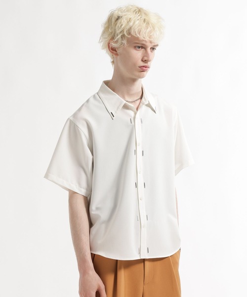 HARE（ハレ）の「【接触冷感】メタルパーツシャツ(HARE)（シャツ/ブラウス・メンズ・ブラック/オフホワイト/ブラウン・FREE）」の19枚目の写真