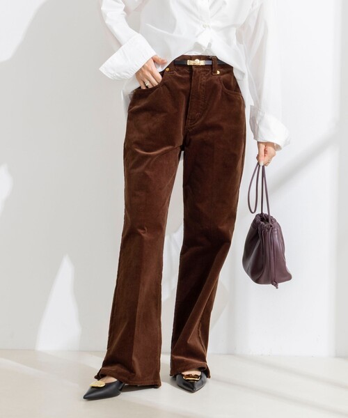 Rie Miller(リエミラー)の「《5サイズ展開》【RM denim】ウォッシャブルセンタープレス裾デザインコーデュロイパンツ(その他パンツ・レディース・ブラウン・XXS/XS/S/M/L)」の1枚目の写真
