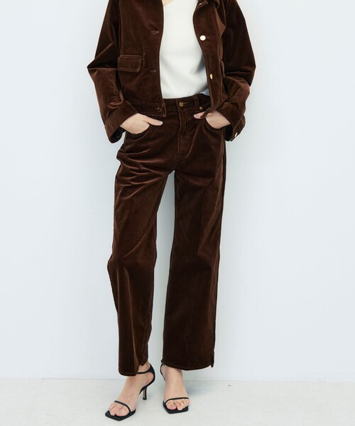 Rie Miller(リエミラー)の「《5サイズ展開》【RM denim】ウォッシャブルセンタープレス裾デザインコーデュロイパンツ(その他パンツ・レディース・ブラウン・XXS/XS/S/M/L)」の2枚目の写真