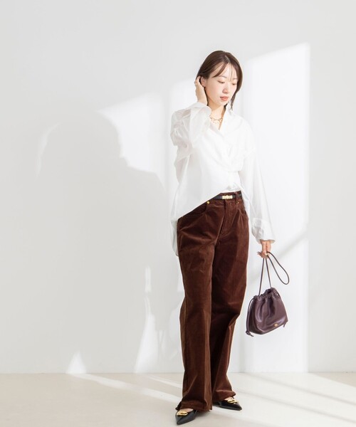 Rie Miller(リエミラー)の「《5サイズ展開》【RM denim】ウォッシャブルセンタープレス裾デザインコーデュロイパンツ(その他パンツ・レディース・ブラウン・XXS/XS/S/M/L)」の8枚目の写真