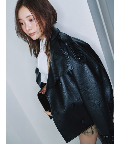 SNIDEL(スナイデル)の「スタンドカラーバリエミドルコート(ブルゾン・レディース・ブラック/ブラウン/ベージュ・0/1)」の9枚目の写真