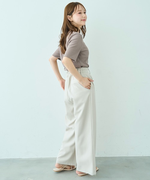 mil（ミル）の「アシメデザインセミワイドパンツ【588118】（スラックス・レディース・ブラック/モカ/グレイッシュベージュ・M-Short/S-Regular/S-Short/M-Regular）」の20枚目の写真