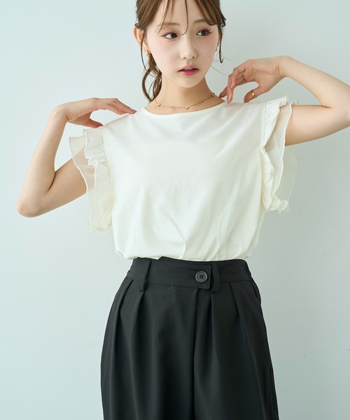 mil（ミル）の「アシメデザインセミワイドパンツ【588118】（スラックス・レディース・ブラック/モカ/グレイッシュベージュ・M-Short/S-Regular/S-Short/M-Regular）」の6枚目の写真