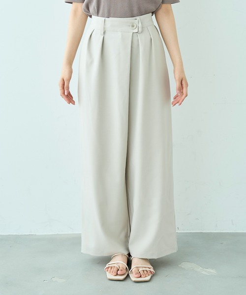 mil（ミル）の「アシメデザインセミワイドパンツ【588118】（スラックス・レディース・ブラック/モカ/グレイッシュベージュ・M-Short/S-Regular/S-Short/M-Regular）」の14枚目の写真