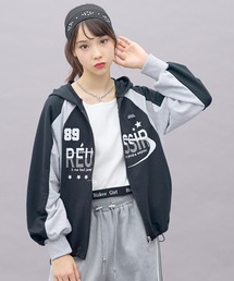BISKEE（ビスキー）の「ゲーミングプリント 切替 ジップ パーカー アウター 羽織り（パーカー）」