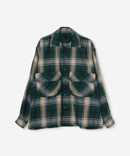 DAIWA PIER39(ダイワピア39)の「DAIWA PIER39 | TECH SPORTS OPEN COLLAR SHIRT L/S BIG TARTAN MEN(シャツ/ブラウス・メンズ・ブラック系その他/グリーン系その他・M/S/L)」の3枚目の写真