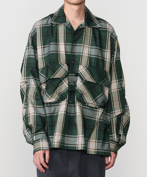 DAIWA PIER39(ダイワピア39)の「DAIWA PIER39 | TECH SPORTS OPEN COLLAR SHIRT L/S BIG TARTAN MEN(シャツ/ブラウス・メンズ・ブラック系その他/グリーン系その他・M/S/L)」の2枚目の写真