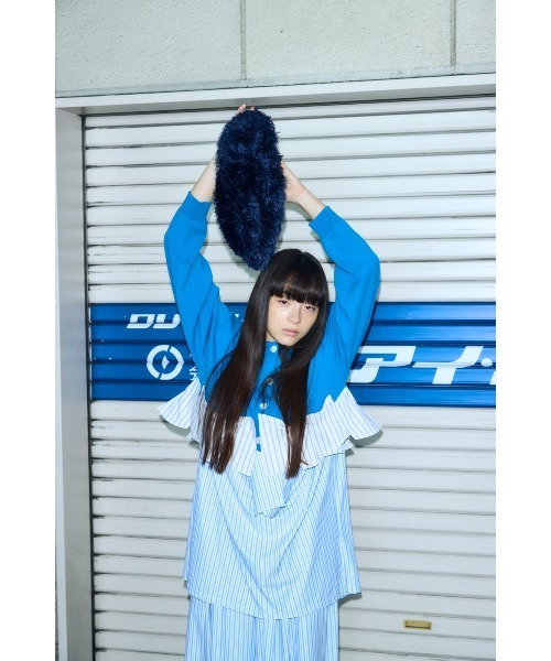 ENFOLD（エンフォルド）の「TACK DOCKING-HEM CARDIGAN（カーディガン/ボレロ・レディース・ブルー系その他/グレー/ブラック・38）」の6枚目の写真