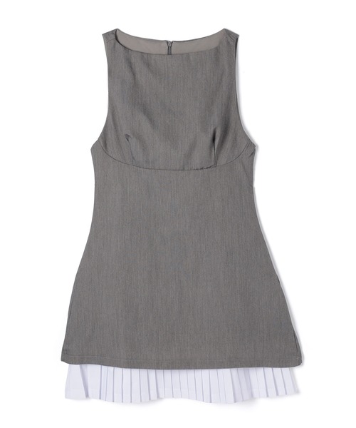 M DOLLY(エムドリー)の「Layered pleats coco dress / レイヤードプリーツココドレス(ワンピース・レディース・グレー/ベージュ・FREE)」の13枚目の写真