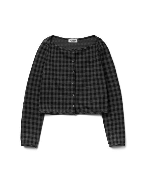 TTUDEMENT（トュードメント）の「[SET] GINGHAM CHECK CARDIGAN SET_BLACK（カーディガン/ボレロ・レディース・その他・FREE）」の4枚目の写真