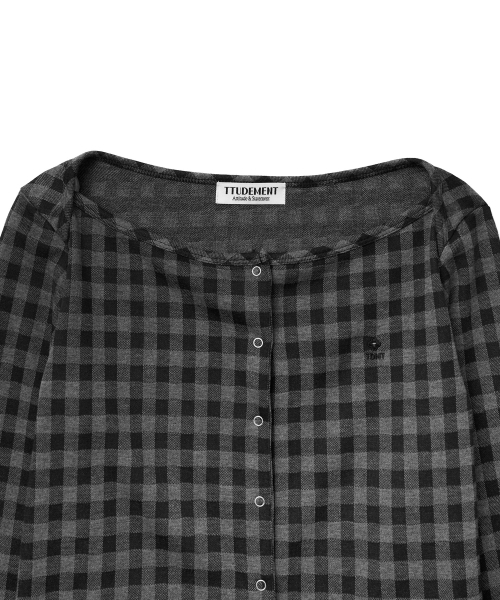 TTUDEMENT（トュードメント）の「[SET] GINGHAM CHECK CARDIGAN SET_BLACK（カーディガン/ボレロ・レディース・その他・FREE）」の6枚目の写真
