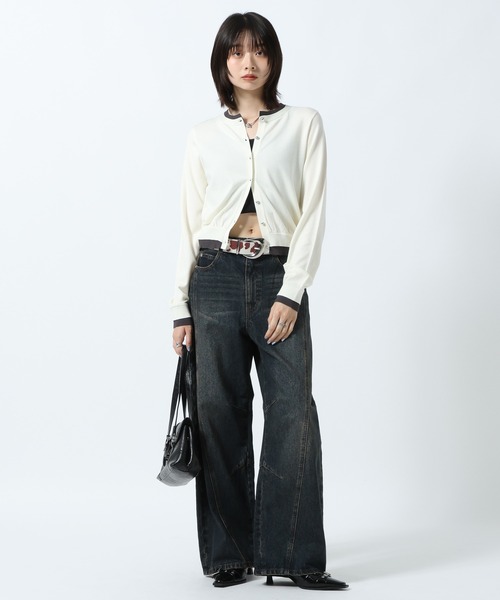 PAGEBOY(ページボーイ)の「レイヤードライクカーディガン【マシンウォッシャブル】(カーディガン/ボレロ・レディース・ブラウン/ブラック/オフホワイト・FREE)」の8枚目の写真