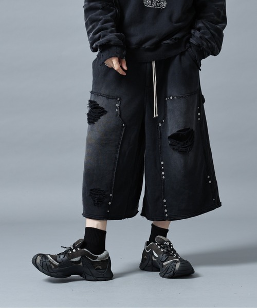 DANKE SCHON(ダンケシェーン)の「DankeSchon/ダンケシェーン/SULFER CHEMICAL SWEAT W-KNEE(スウェットパンツ・メンズ・ネイビー/グレー/レッド/ブラック系その他・M/L)」の1枚目の写真