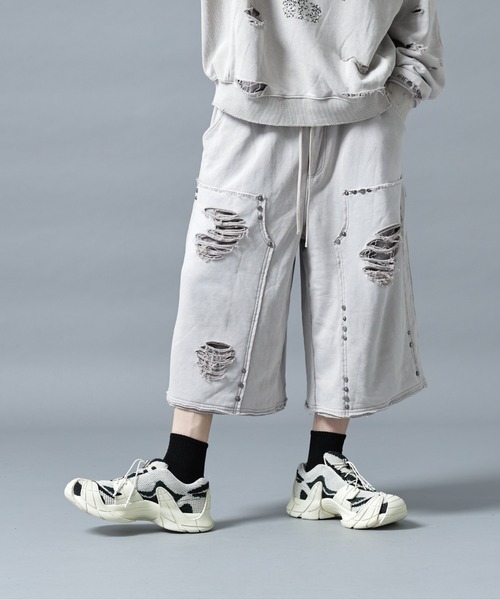 DANKE SCHON(ダンケシェーン)の「DankeSchon/ダンケシェーン/SULFER CHEMICAL SWEAT W-KNEE(スウェットパンツ・メンズ・ネイビー/グレー/レッド/ブラック系その他・M/L)」の2枚目の写真