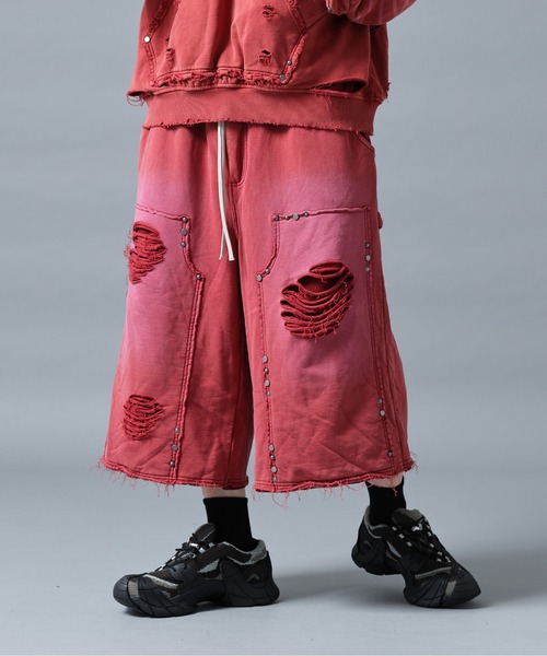 DANKE SCHON(ダンケシェーン)の「DankeSchon/ダンケシェーン/SULFER CHEMICAL SWEAT W-KNEE(スウェットパンツ・メンズ・ネイビー/グレー/レッド/ブラック系その他・M/L)」の4枚目の写真