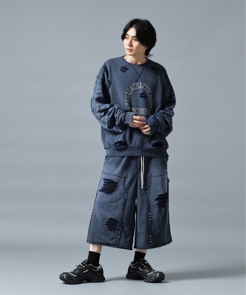 DANKE SCHON(ダンケシェーン)の「DankeSchon/ダンケシェーン/SULFER CHEMICAL SWEAT W-KNEE(スウェットパンツ・メンズ・ネイビー/グレー/レッド/ブラック系その他・M/L)」の12枚目の写真