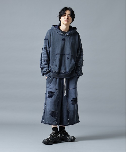 DANKE SCHON(ダンケシェーン)の「DankeSchon/ダンケシェーン/SULFER CHEMICAL SWEAT W-KNEE(スウェットパンツ・メンズ・ネイビー/グレー/レッド/ブラック系その他・M/L)」の9枚目の写真