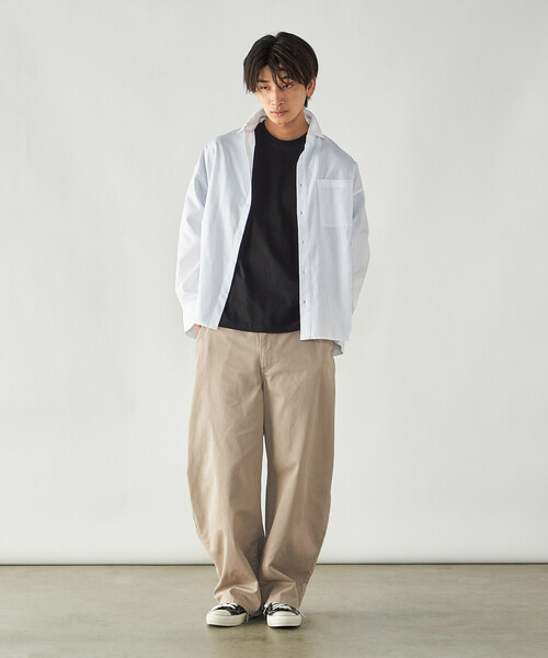 Purple&Yellow(パープルアンドイエロー)の「スーベニア刺繍シャツ(シャツ/ブラウス・メンズ・ネイビー/ホワイト・L/M)」の3枚目の写真