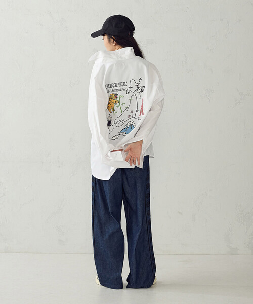 Purple&Yellow(パープルアンドイエロー)の「スーベニア刺繍シャツ(シャツ/ブラウス・メンズ・ネイビー/ホワイト・L/M)」の14枚目の写真