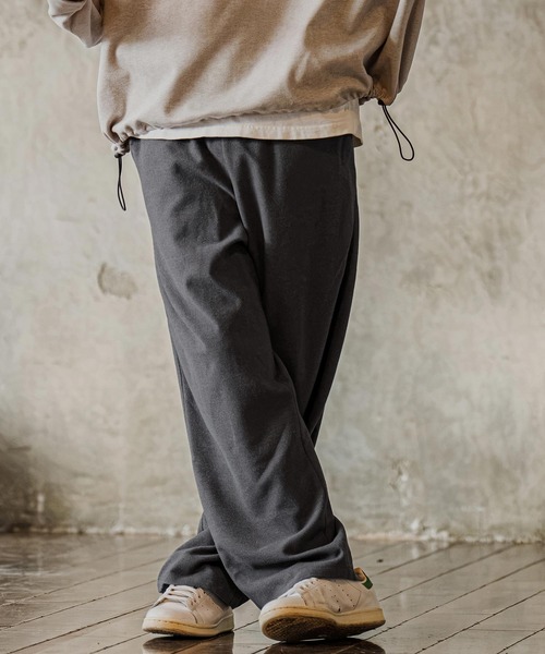 CAMBIO(カンビオ)の「mp15304-Brushed Flannel Wide Straight Pants イージーパンツ(A75726cmb)(その他パンツ・メンズ・ブラック/グレー/チャコール・S/M/L)」の3枚目の写真