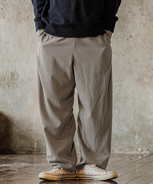 CAMBIO(カンビオ)の「mp15304-Brushed Flannel Wide Straight Pants イージーパンツ(A75726cmb)(その他パンツ・メンズ・ブラック/グレー/チャコール・S/M/L)」の4枚目の写真