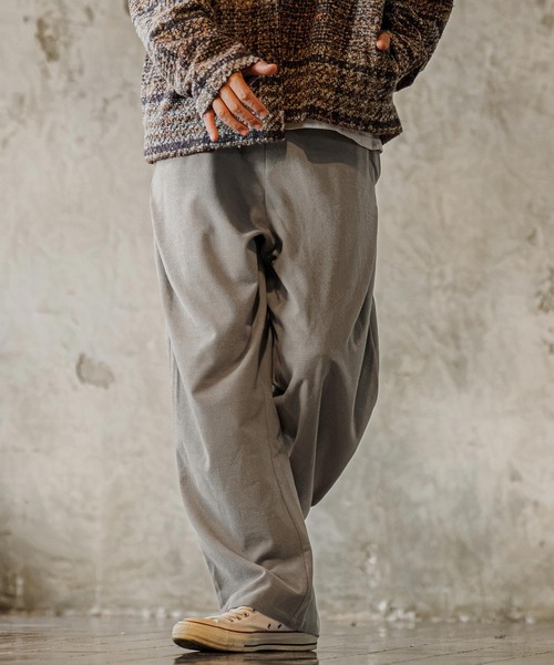 CAMBIO(カンビオ)の「mp15304-Brushed Flannel Wide Straight Pants イージーパンツ(A75726cmb)(その他パンツ・メンズ・ブラック/グレー/チャコール・S/M/L)」の5枚目の写真