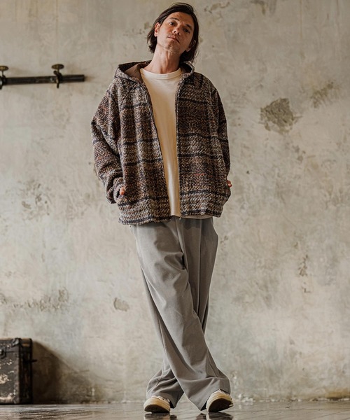 CAMBIO(カンビオ)の「mp15304-Brushed Flannel Wide Straight Pants イージーパンツ(A75726cmb)(その他パンツ・メンズ・ブラック/グレー/チャコール・S/M/L)」の7枚目の写真
