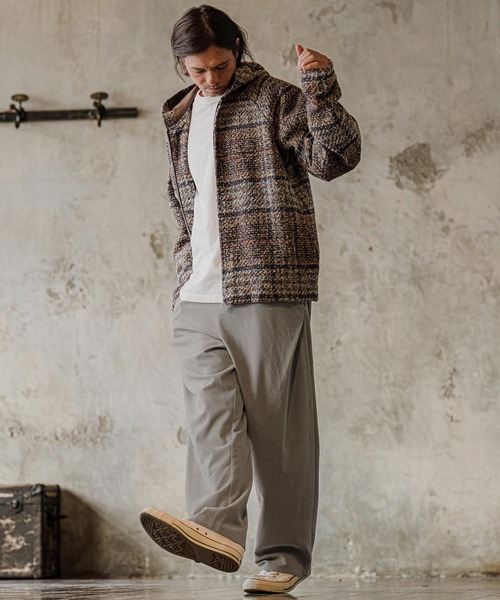 CAMBIO(カンビオ)の「mp15304-Brushed Flannel Wide Straight Pants イージーパンツ(A75726cmb)(その他パンツ・メンズ・ブラック/グレー/チャコール・S/M/L)」の8枚目の写真