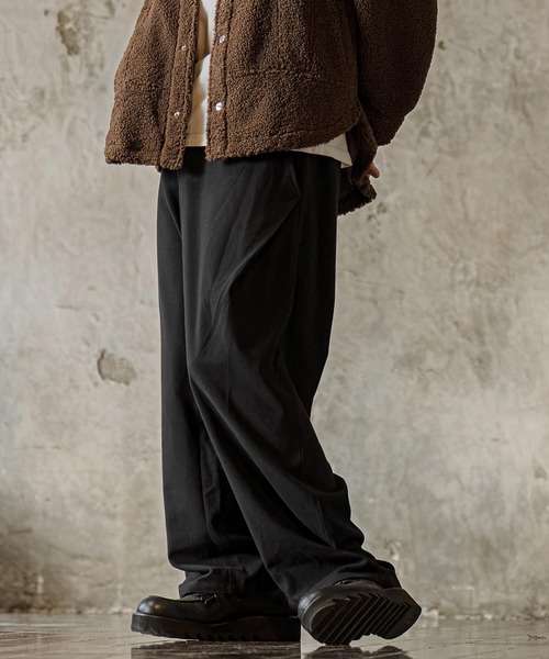 CAMBIO(カンビオ)の「mp15304-Brushed Flannel Wide Straight Pants イージーパンツ(A75726cmb)(その他パンツ・メンズ・ブラック/グレー/チャコール・S/M/L)」の11枚目の写真
